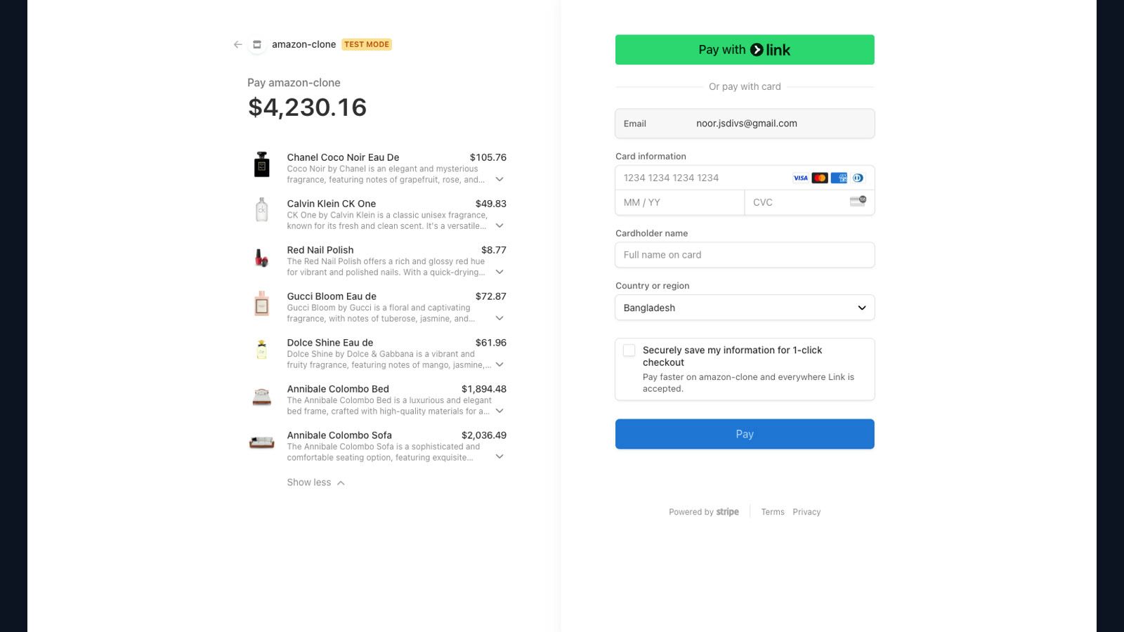 Checkout Page
