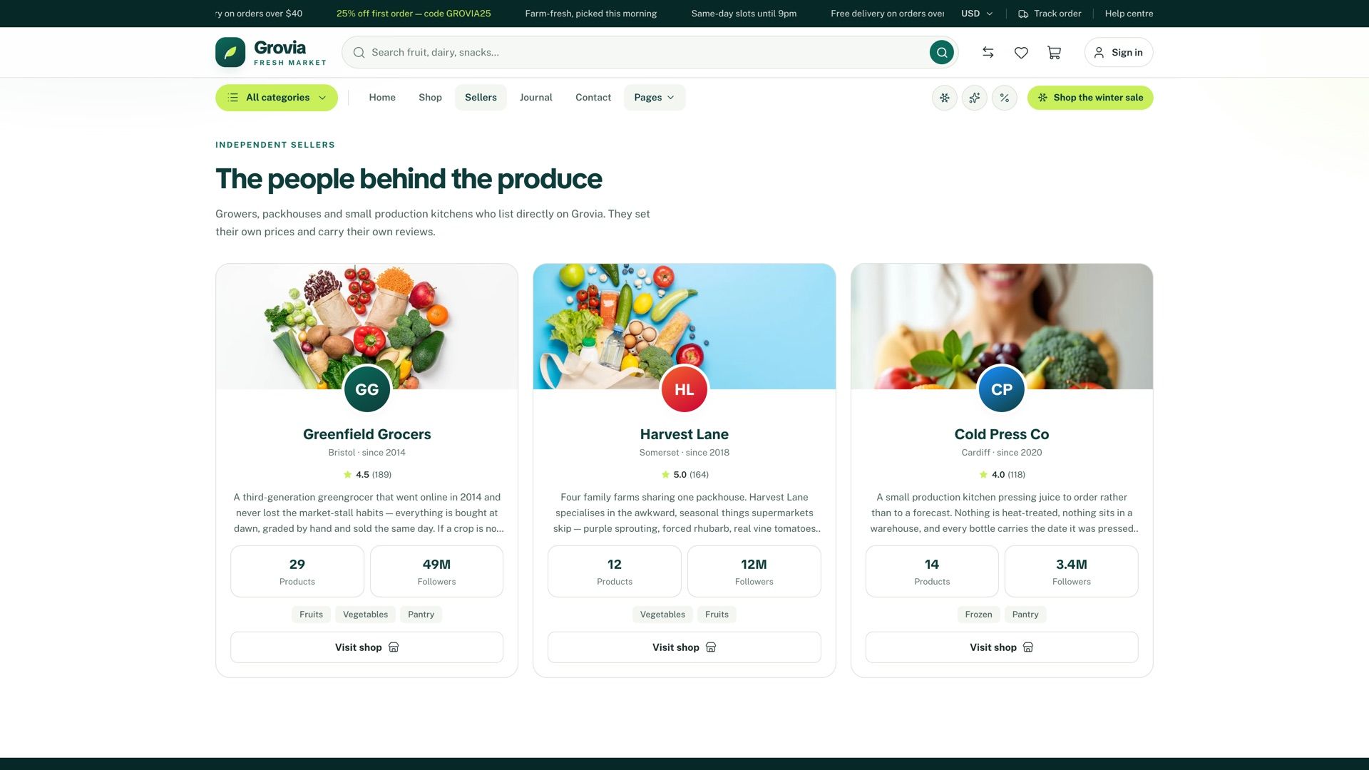 Seller shops
