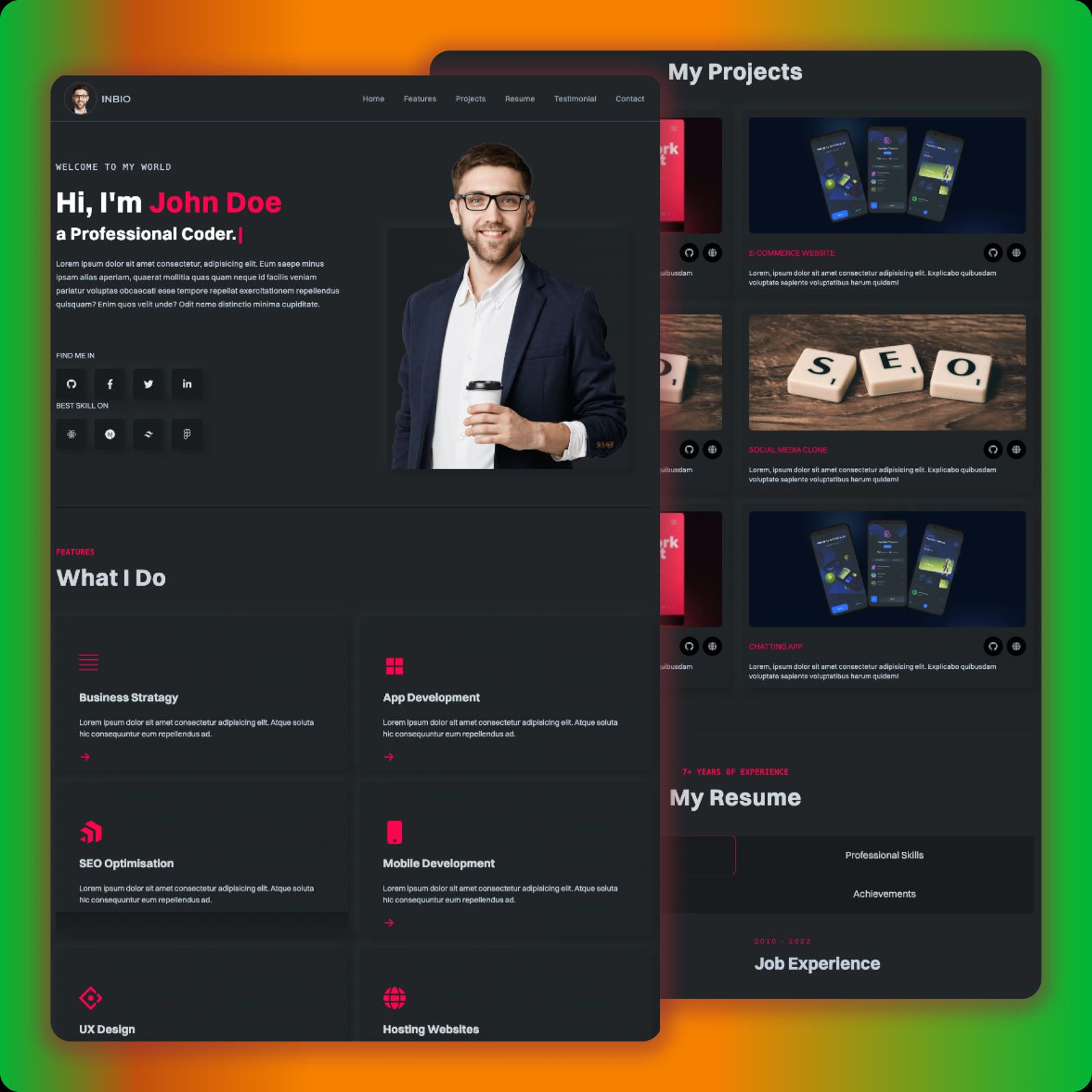 John Doe Portfolio - [Source Code]