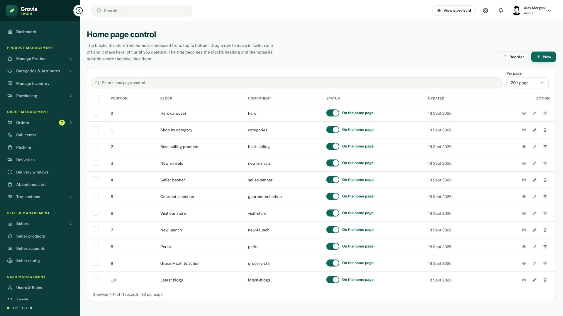 Home page builder