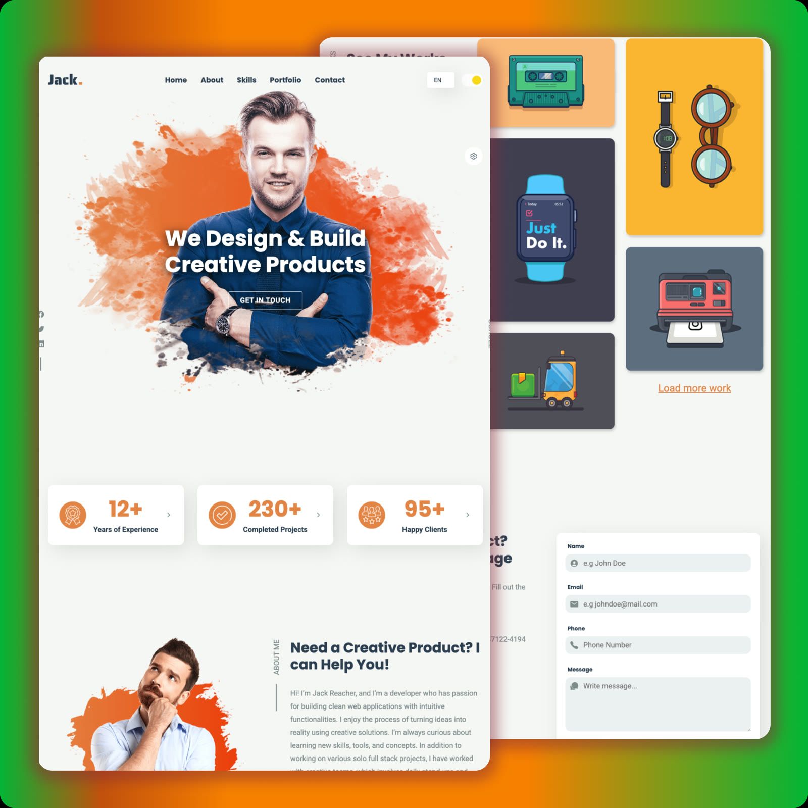 Responsive Portfolio Website with Multi-Theme Support