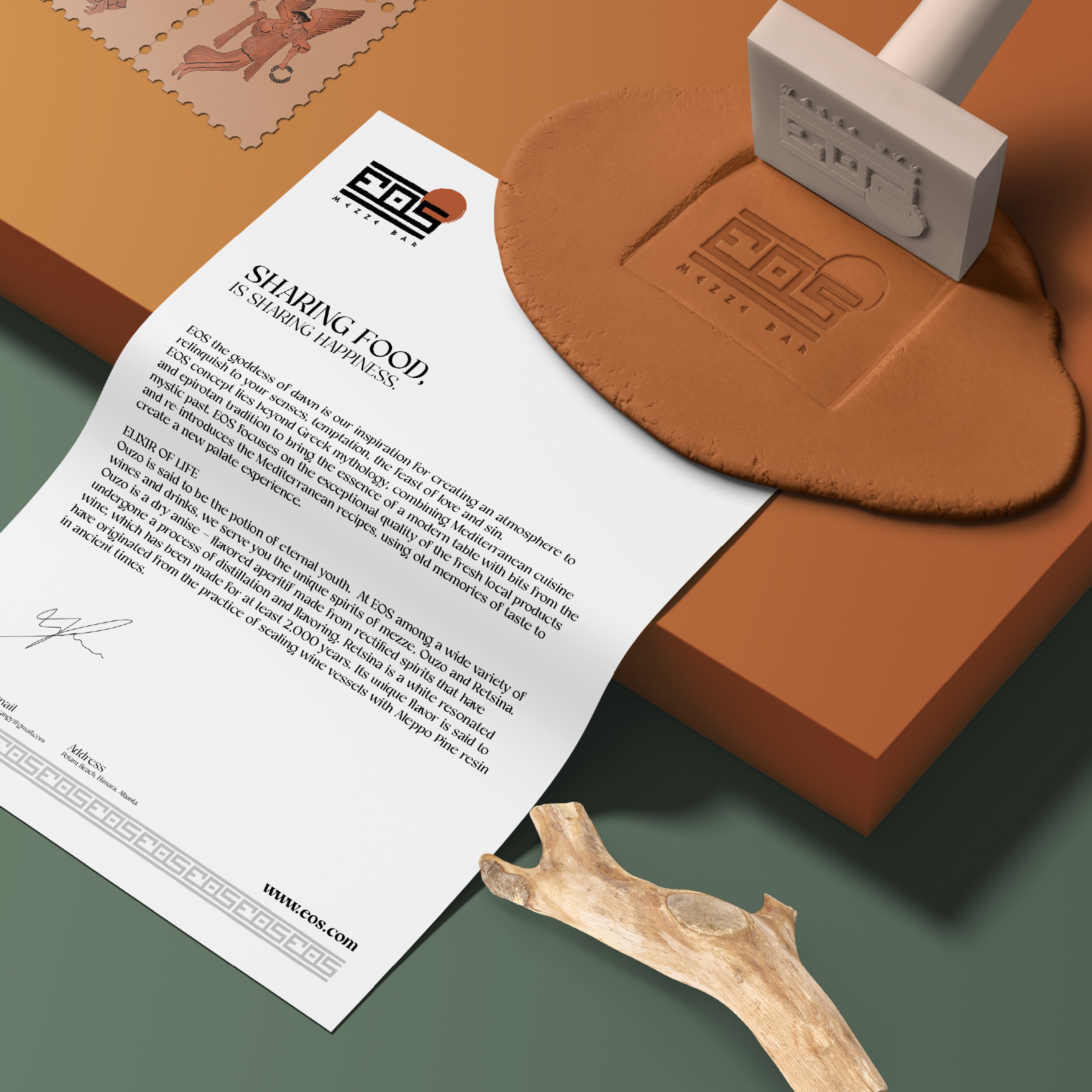 EOS Mezze Bar brand applications — The Art of Mezze | BoldCrest