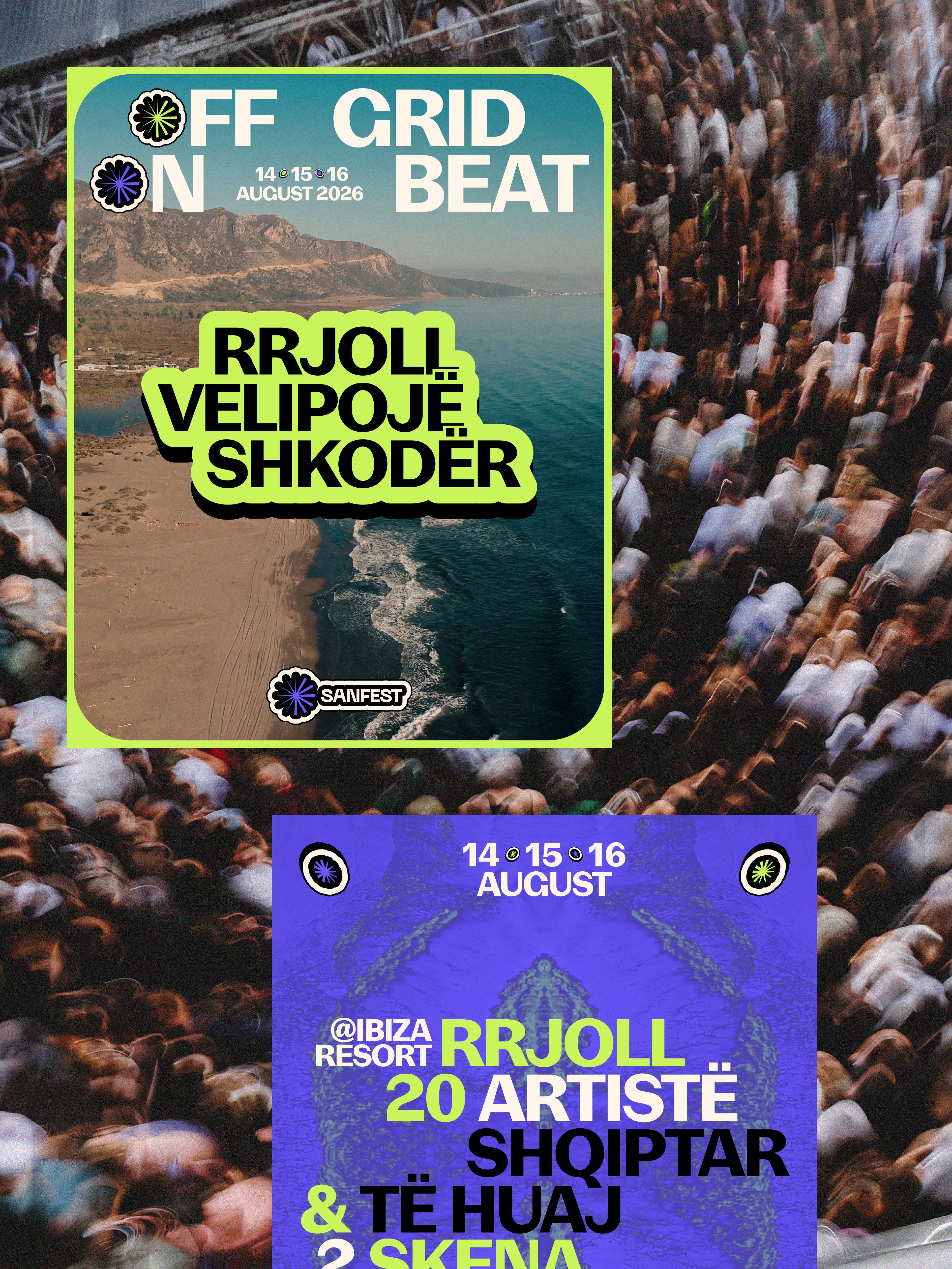SANFEST Off Grid On Beat lineup poster, 14–16 August — Day n’ Nite | BoldCrest