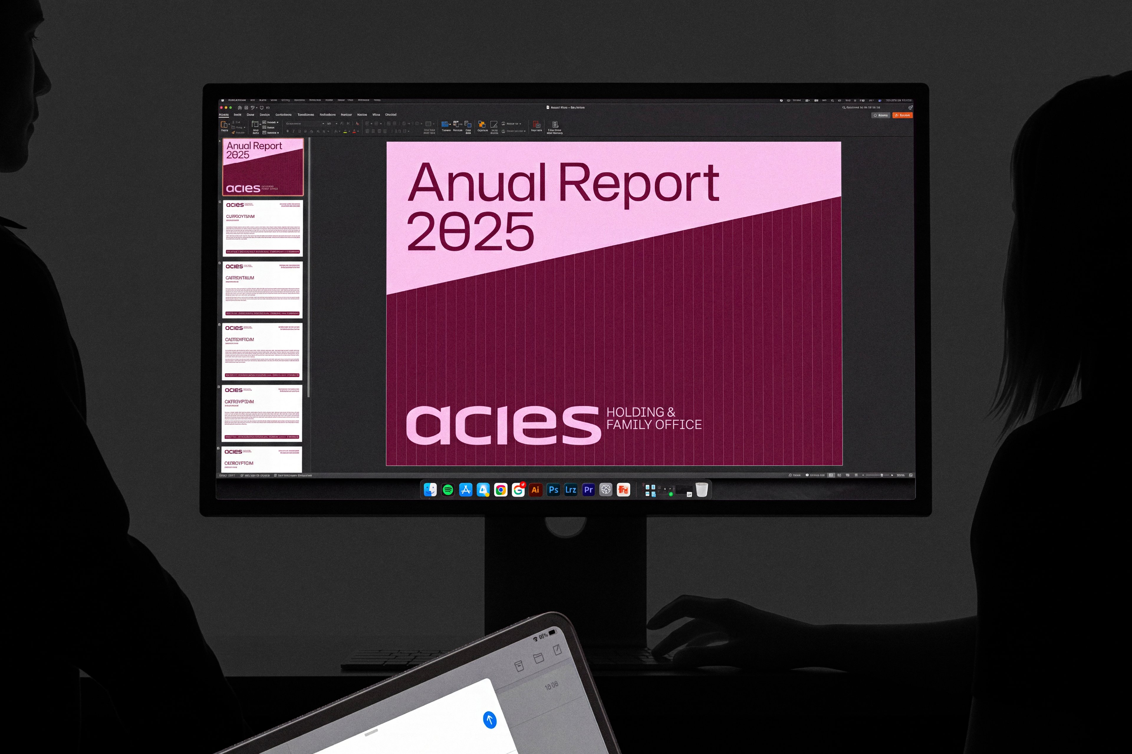 ACIES Annual Report 2025 layout on laptop screen — Heritage in Beverage | BoldCrest