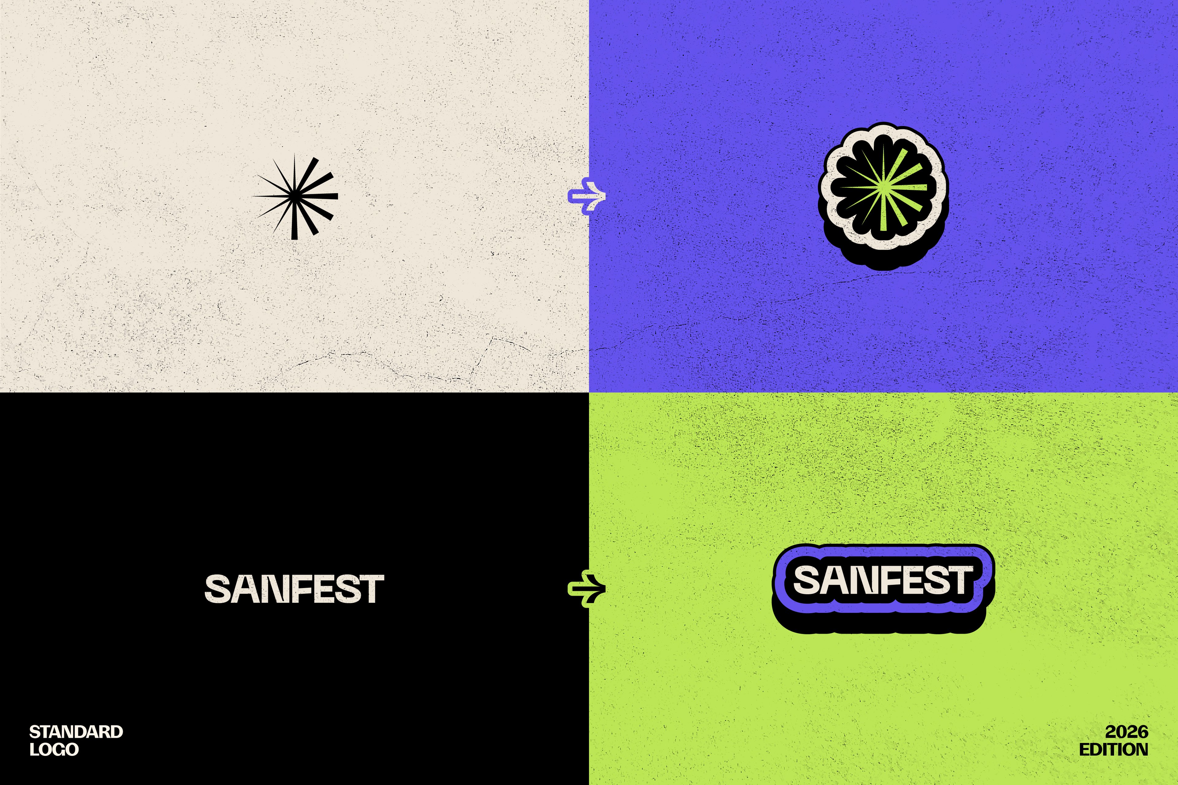 SANFEST standard logo construction, 2026 edition — Day n’ Nite | BoldCrest