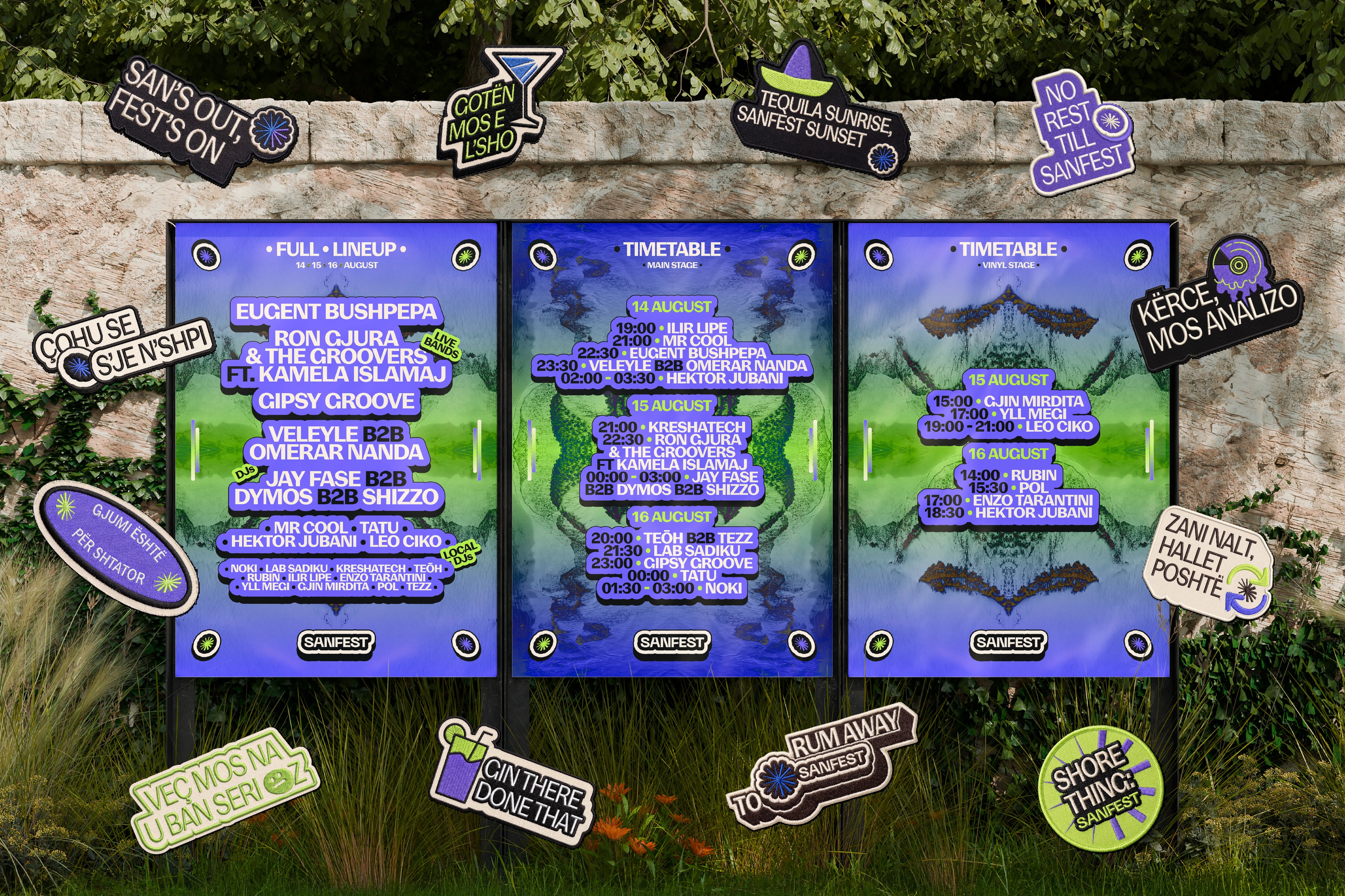 SANFEST outdoor festival timetable and lineup boards — Day n’ Nite | BoldCrest