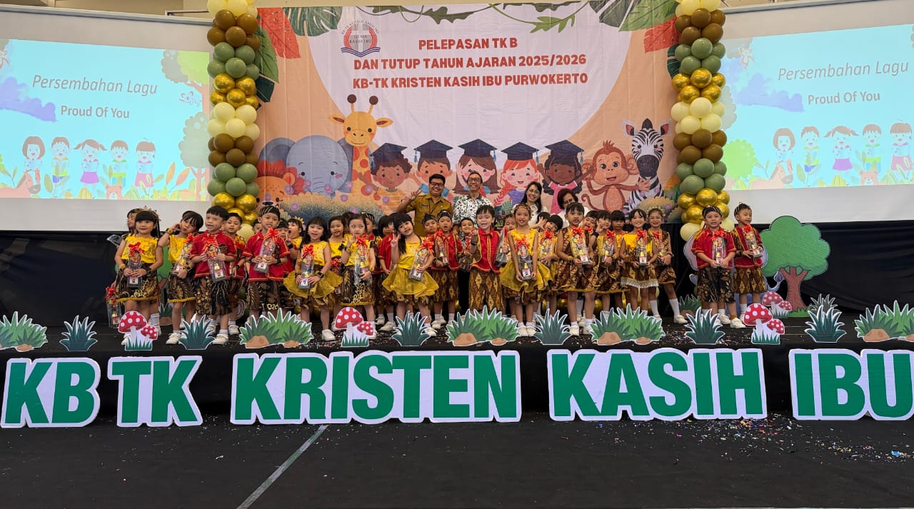 Melangkah Penuh Percaya Diri, Menggapai Masa Depan Gemilang Pelepasan TK B dan Tutup Tahun Pelajaran 2025/2026 KB-TK Kristen Kasih Ibu Purwokerto