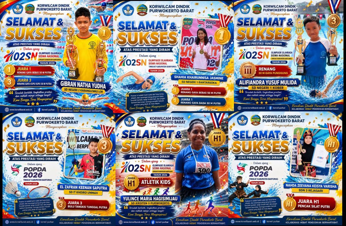 Generasi Emas Purwokerto Barat Raih Prestasi Gemilang di Ajang POPDA dan O2SN 2026, Siap Melaju ke Tingkat Provinsi
