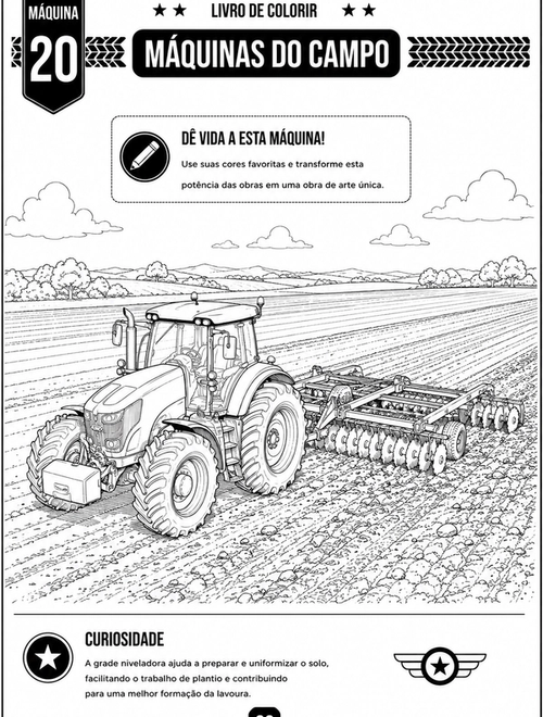 Amostra 4 do livro Livro de Colorir: Máquinas do Campo