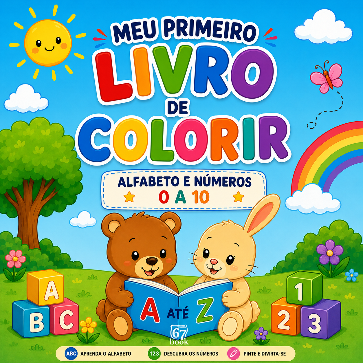Meu Primeiro Livro de Colorir — Alfabeto e Números 0 a 10