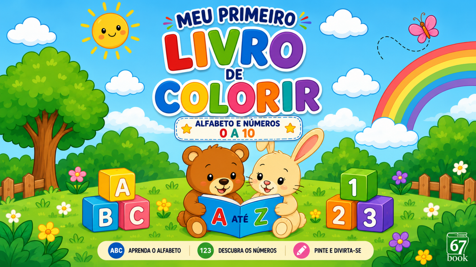 Meu Primeiro Livro de Colorir — Alfabeto e Números 0 a 10