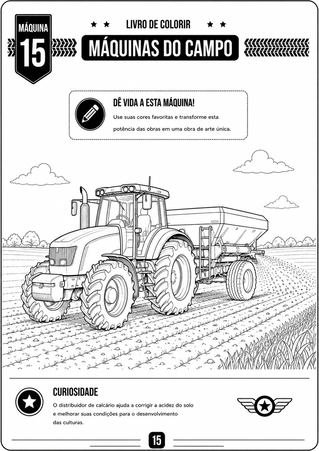Amostra 3 do livro Livro de Colorir: Máquinas do Campo