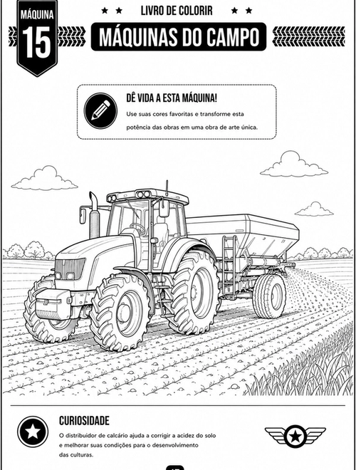 Amostra 3 do livro Livro de Colorir: Máquinas do Campo