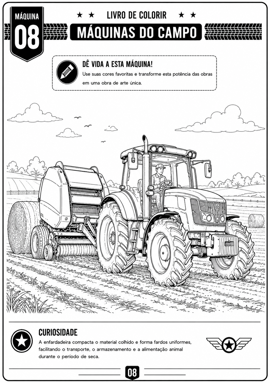 Amostra 2 do livro Livro de Colorir: Máquinas do Campo