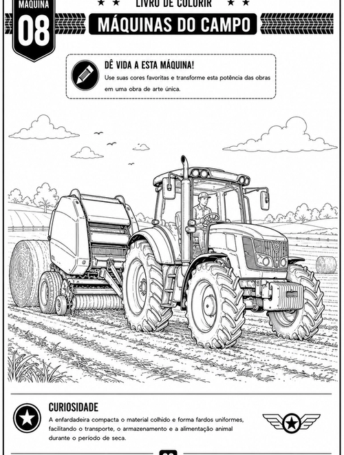 Amostra 2 do livro Livro de Colorir: Máquinas do Campo