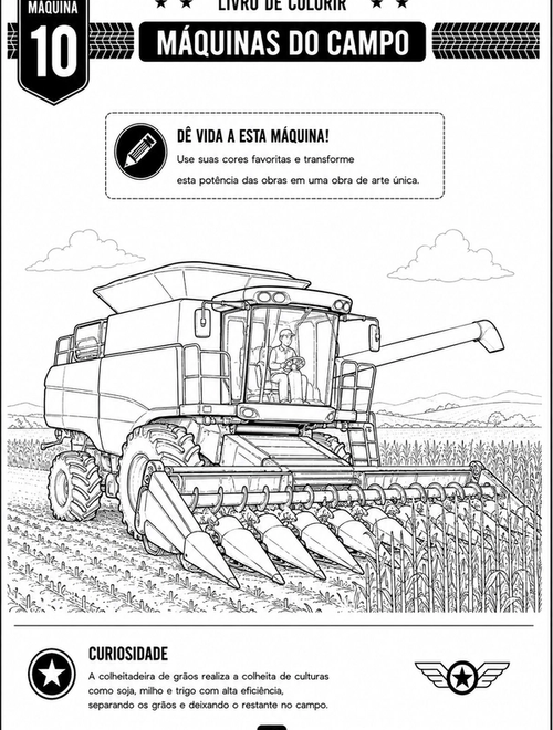 Amostra 3 do livro Livro de Colorir: Máquinas do Campo