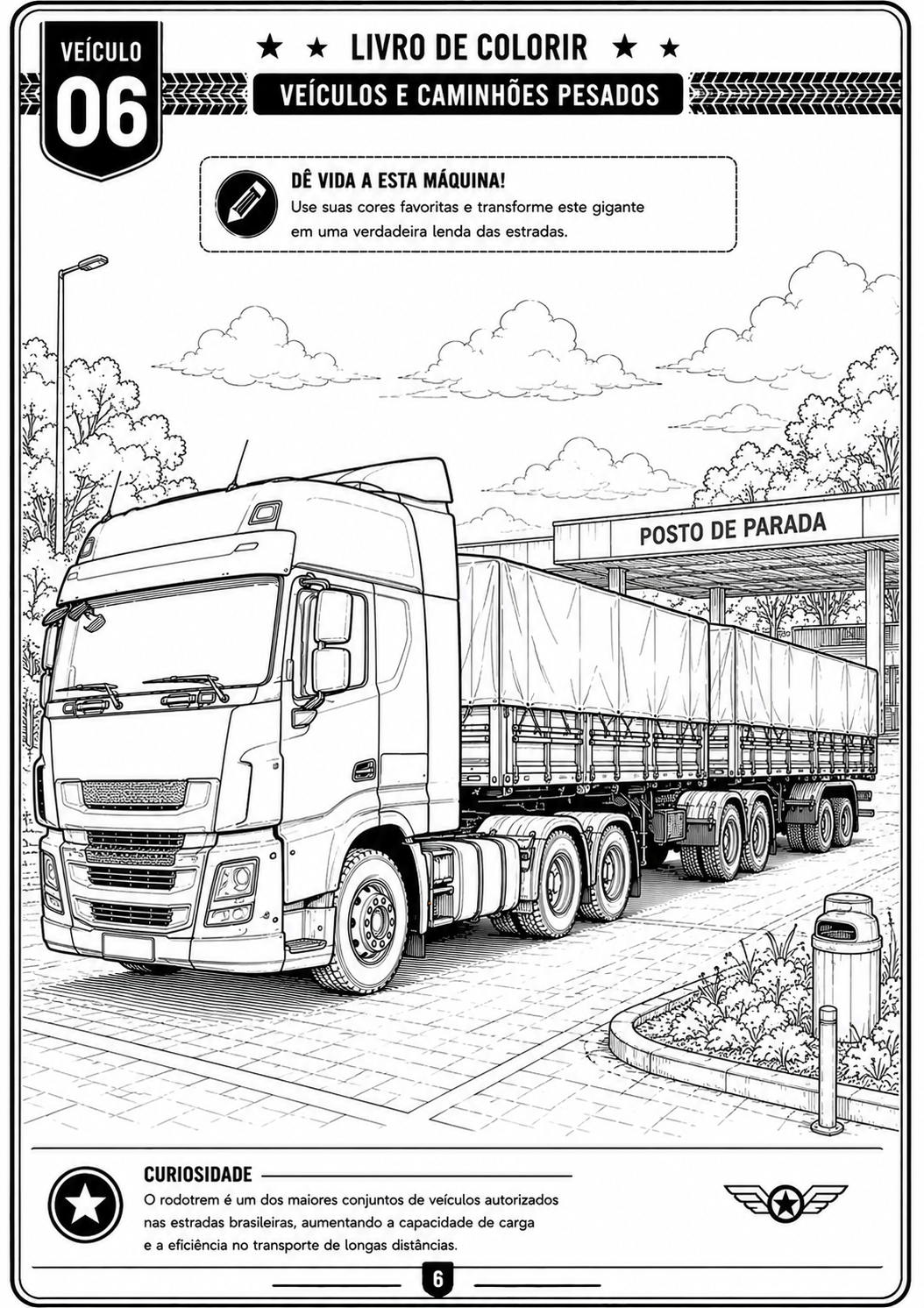 Amostra 2 do livro  Livro de Colorir: Veículos e Caminhões Pesados