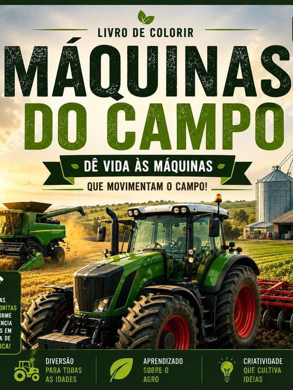 Capa do livro Livro de Colorir: Máquinas do Campo