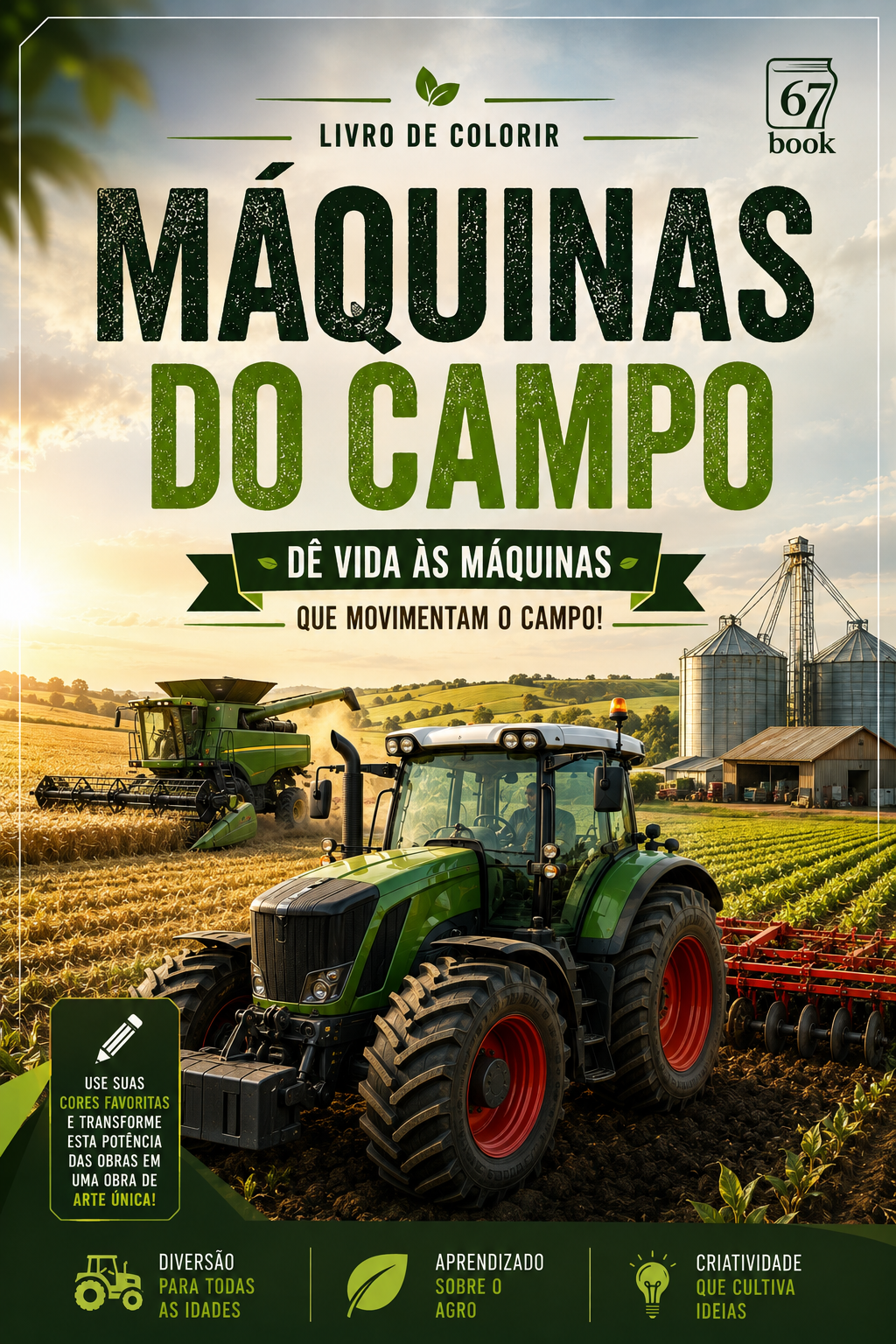 Capa do livro Livro de Colorir: Máquinas do Campo