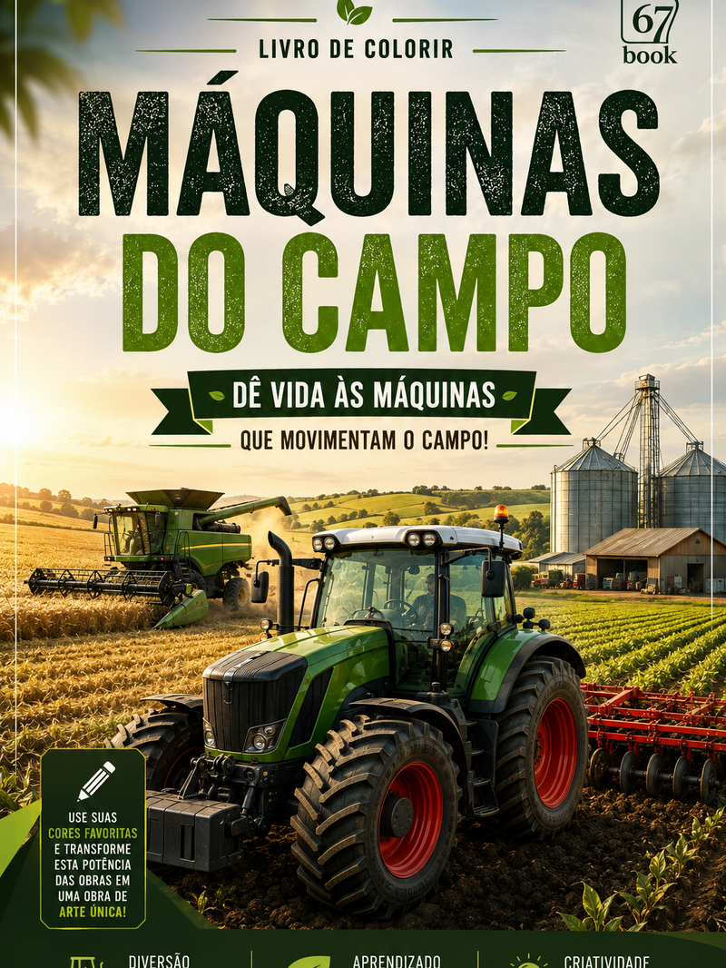 Capa do livro Livro de Colorir: Máquinas do Campo