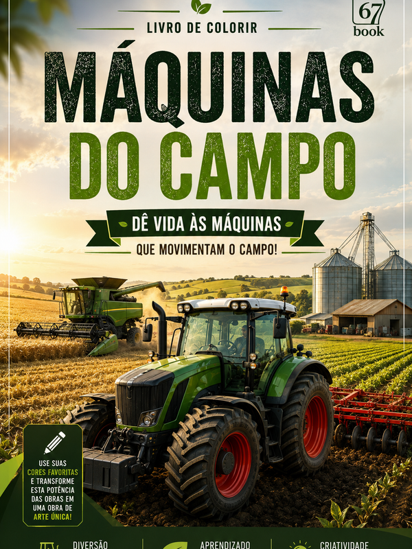 Capa do livro Livro de Colorir: Máquinas do Campo