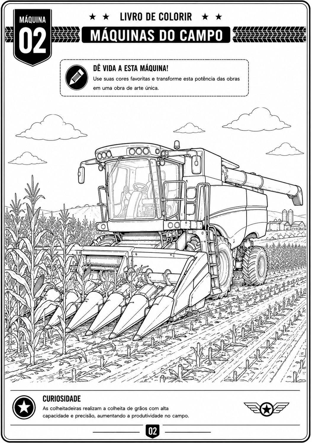 Amostra 1 do livro Livro de Colorir: Máquinas do Campo