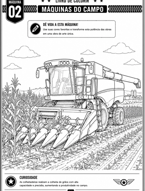 Amostra 1 do livro Livro de Colorir: Máquinas do Campo