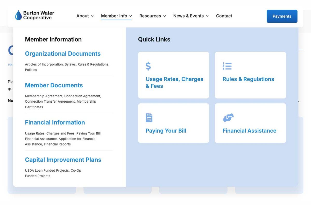 Burton Mega Menu for Member Nav