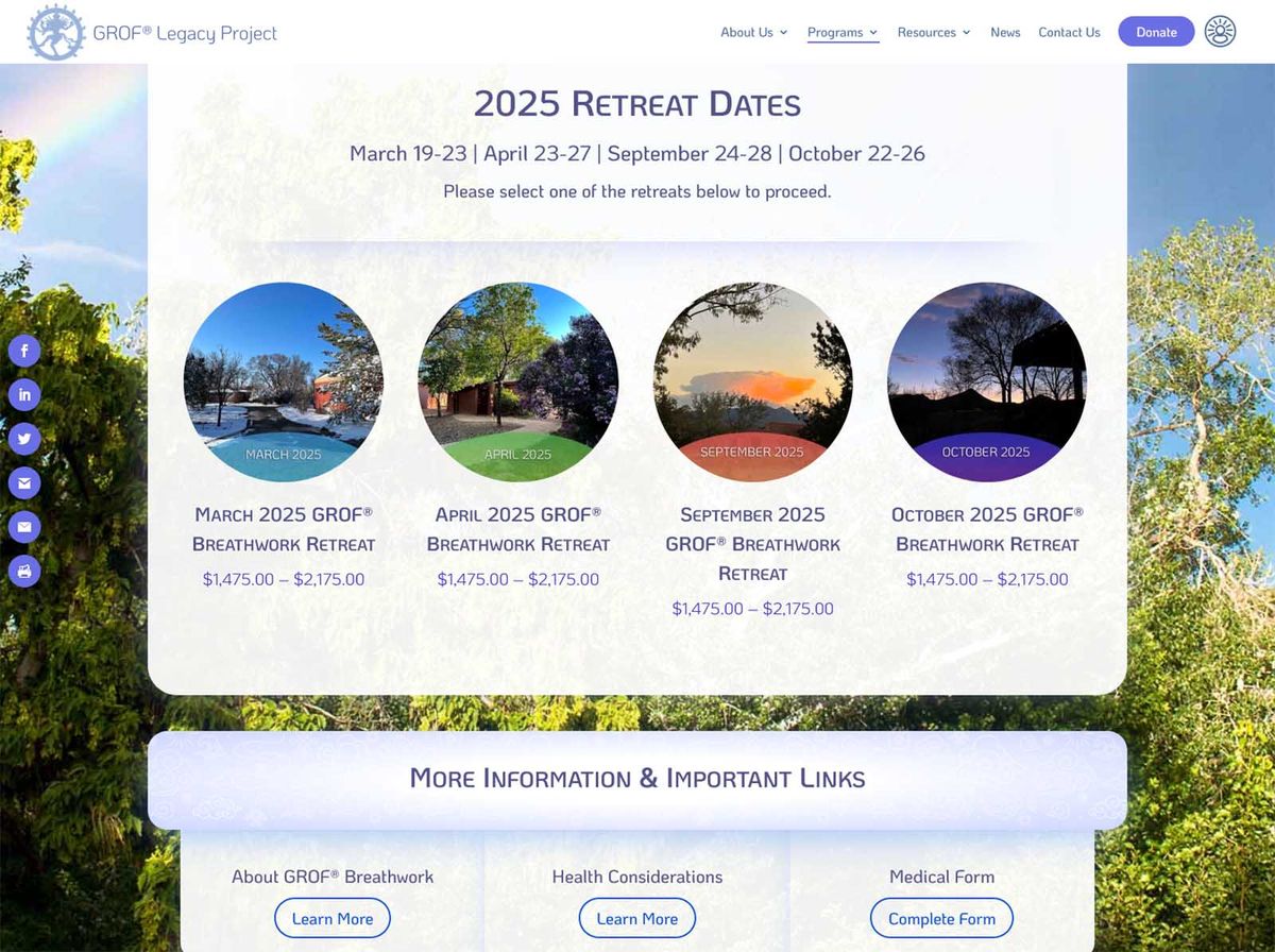 GLP Retreats page