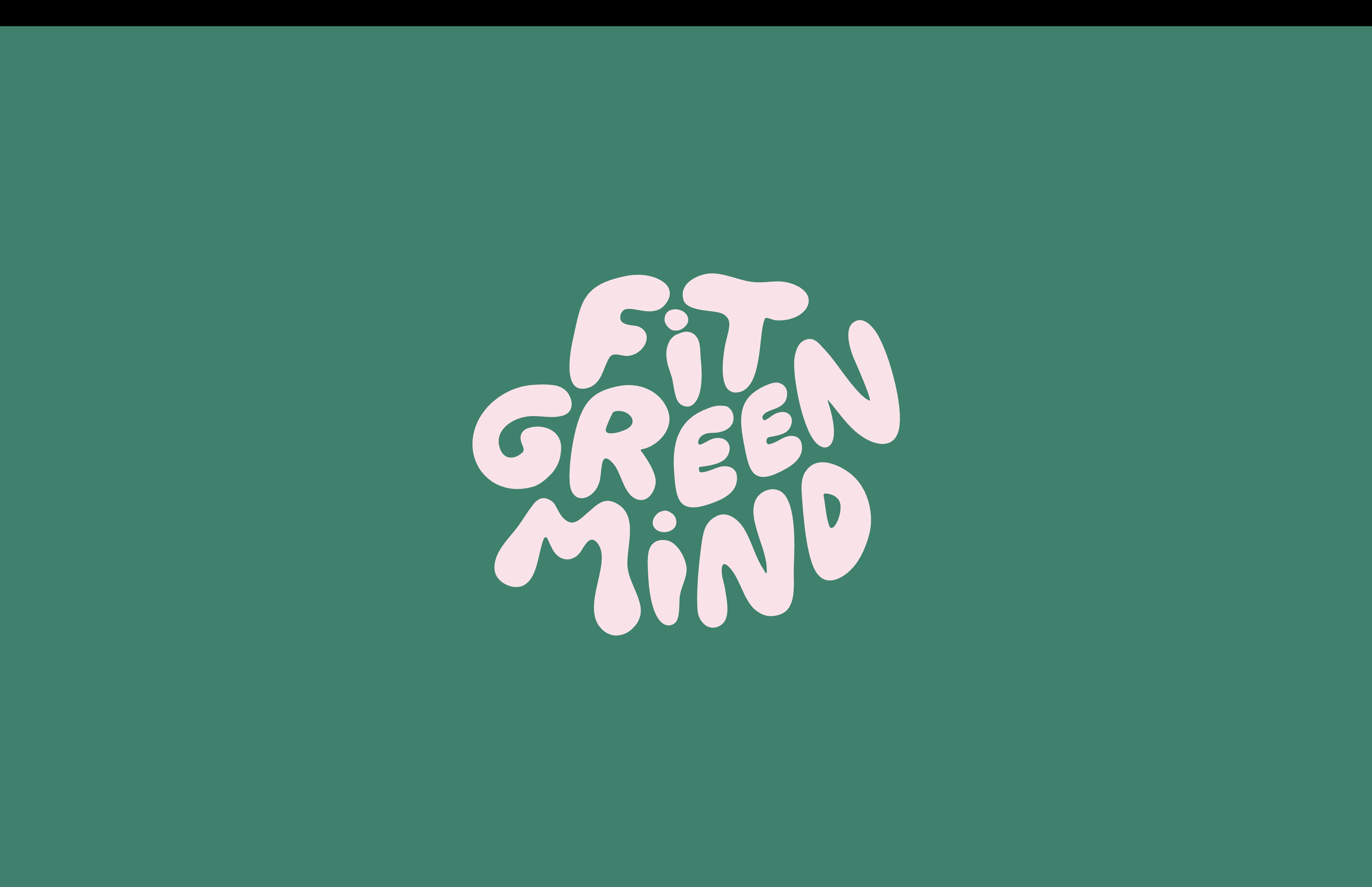 Fit Green Mind logo in white rounded lettering on a green background