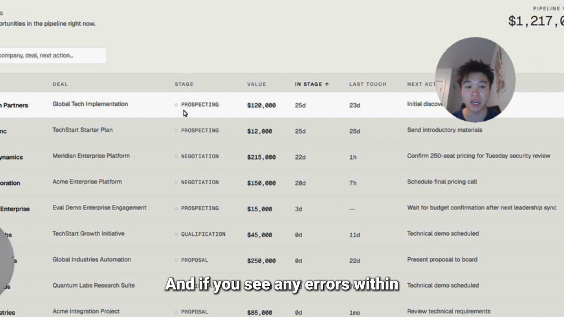AI CRM Pipeline View