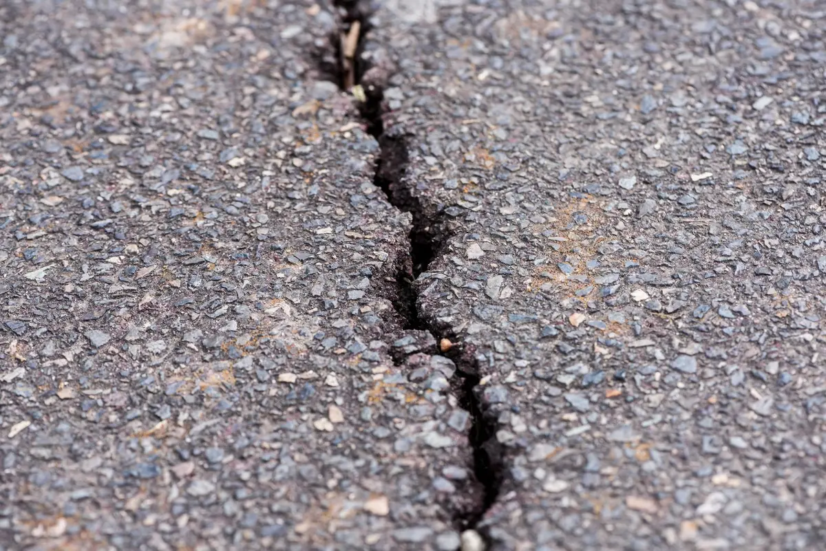 Crack in road