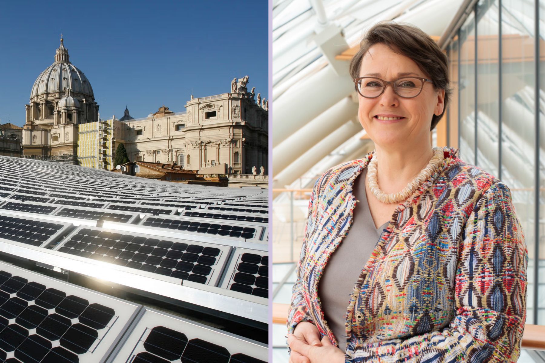 Marjut Falkstedt, European Investment Fund (EIF), and St. Peter's Basilica in the Vatican City. Photo: TT/AP and press photo.