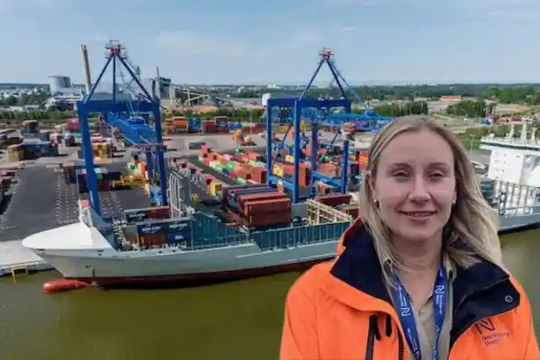 Ewelina Traskowska Lundén, projektchef på Norrköpings hamn. Foto: Pressbilder (montage).