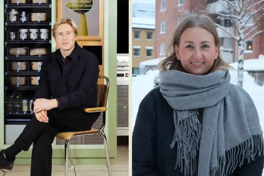 Veats grundare Andreas Karlsson och PolarVentures Fanny Näslund. Foto: pressbilder.