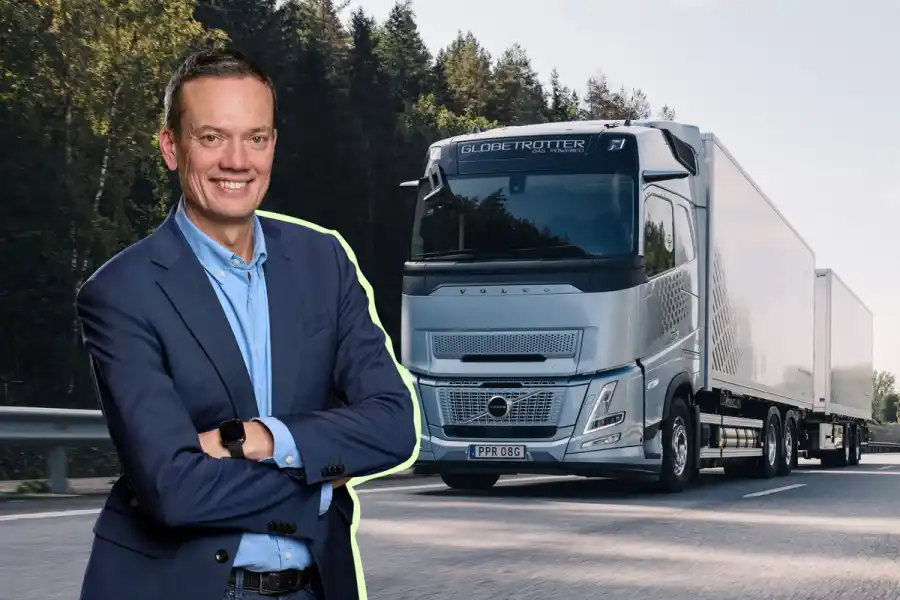 Jan Hjelmgren, produktchef på Volvo Lastvagnar. Foto: pressbilder (montage)