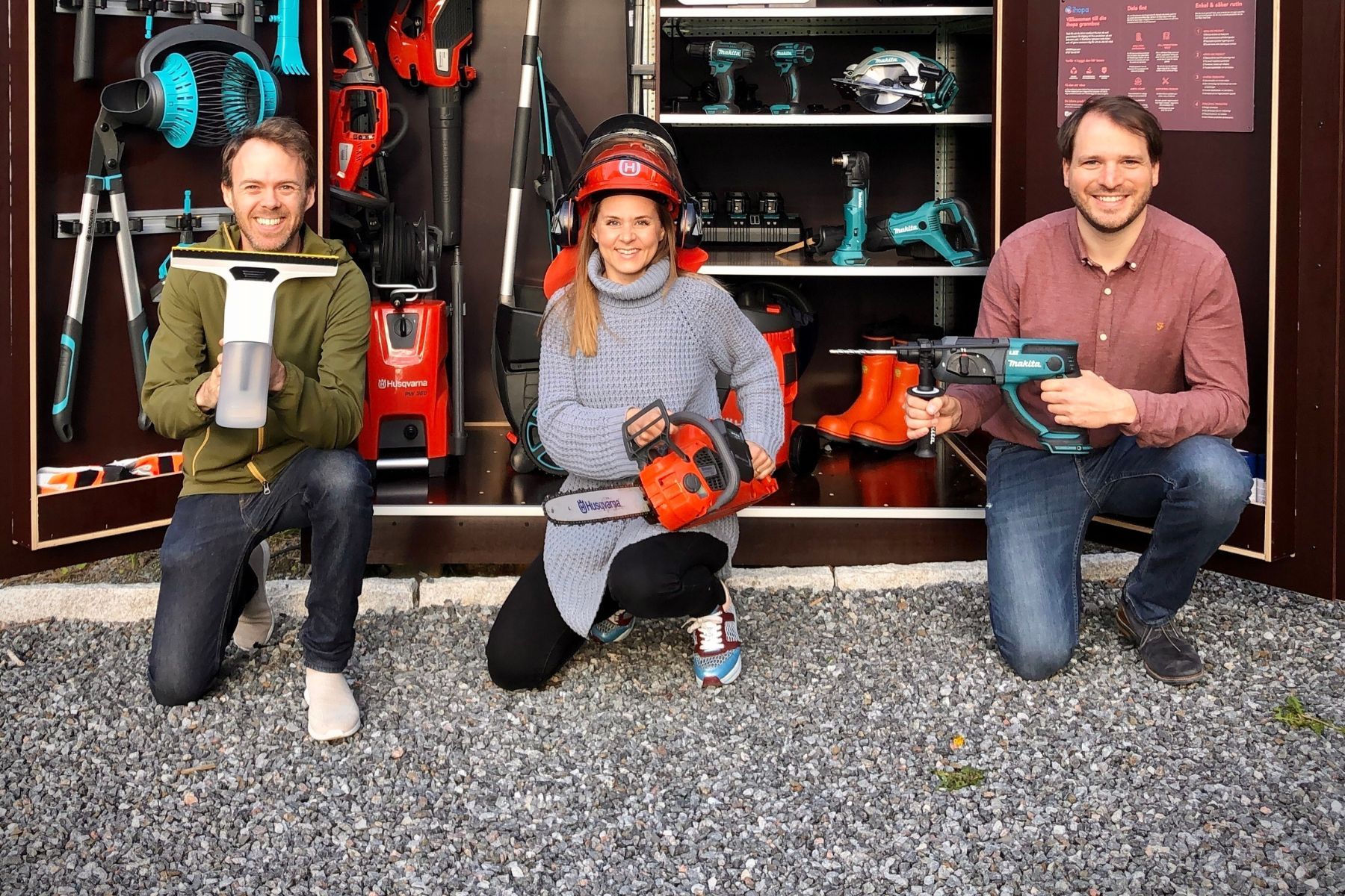 Johannes Dahlberg, Marina Kaleva och Alexander Engl, vd, är grundare till Ihopa. Foto: Ihopa.