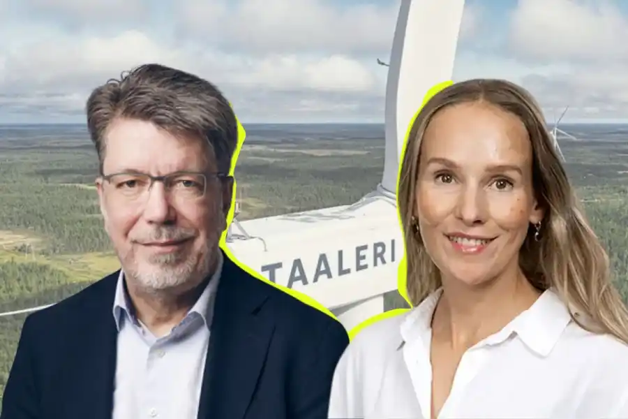 Jari Strandman, CEO of NSI (left) and Linda Tierala, head of investor relations, communications and sustainability at Taaleri. Press photos/Impact Loop design