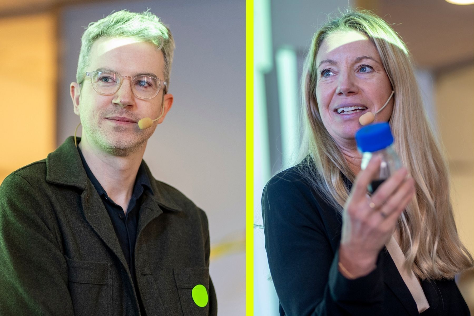 James Campion, medgrundare och vd på Terasi samt Malin Alpsten grundare och vd på Bright Day Graphene. Foto: Jonas Borg.