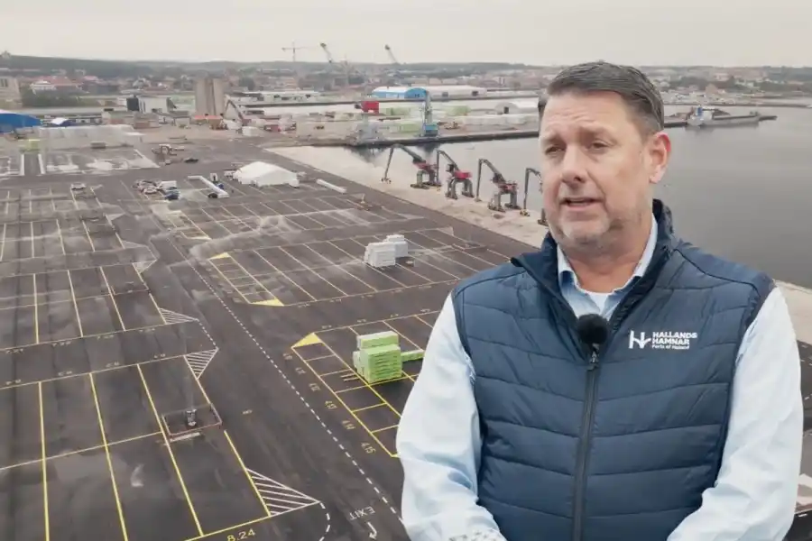 Hallands Hamnars vd Carl-Henrik Hägg. Pressbilder (montage).