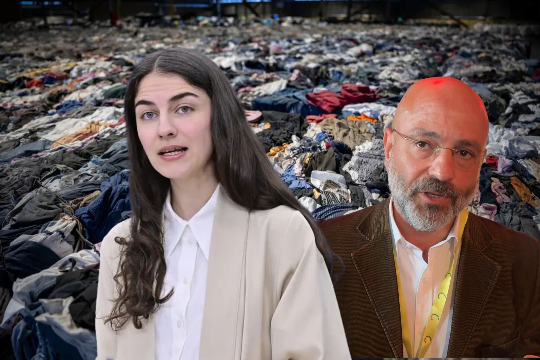 Klimatminister Romina Pourmokhtari (L) och Halit Kosmaz, grundare och vd på Cyclothe. Foto: Johan Nilsson,TT/Jonas Ekströmer, TT/Andreas Jennische. Montage (Impact Loop).