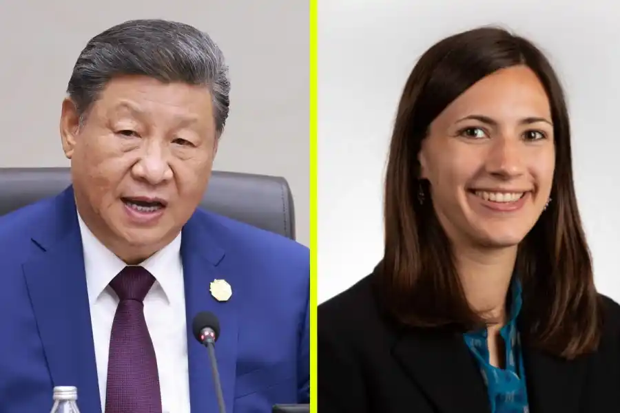 Xi Jinping och Kale Logan. Foto: TT/pressbild.