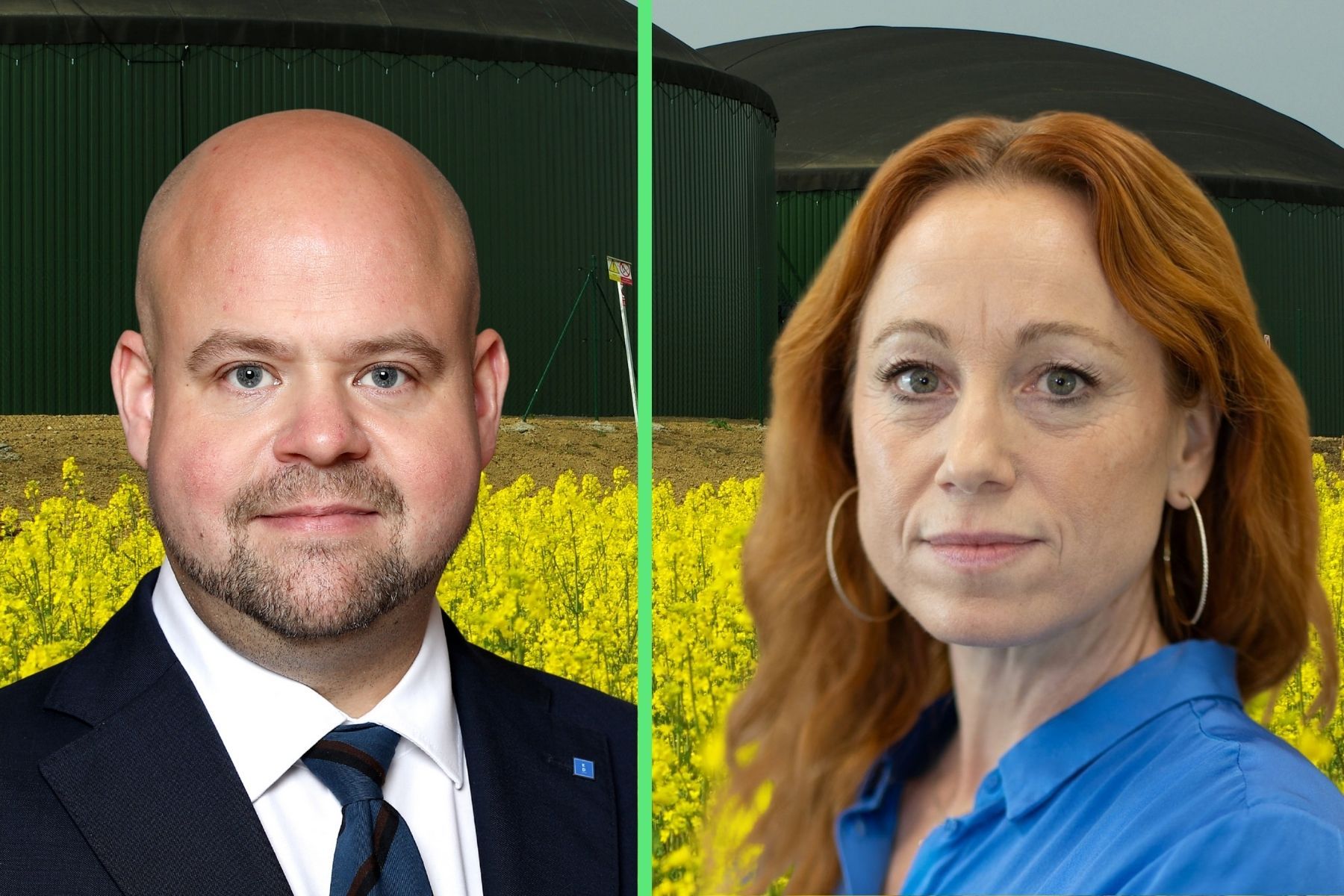 Landsbygdsminister Peter Kullgren (KD) och Caroline Asserup, gd på Energimyndigheten. Foto: Pressbilder.