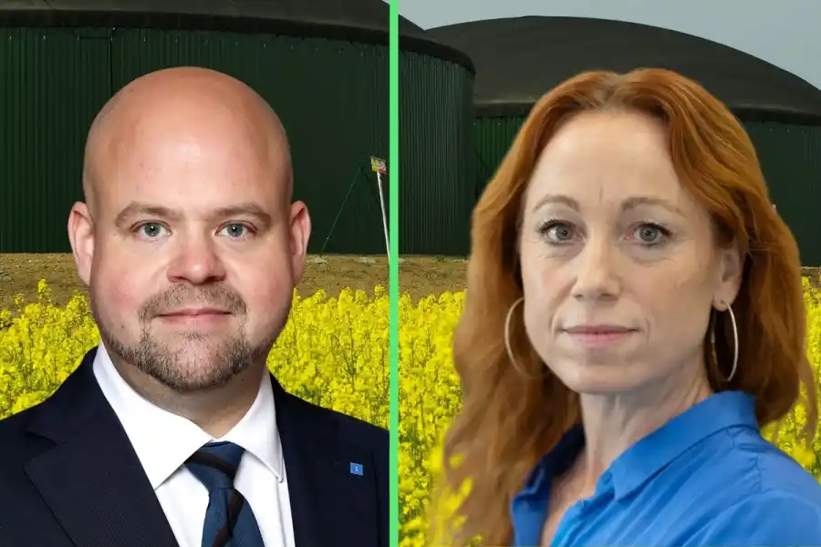 Landsbygdsminister Peter Kullgren (KD) och Caroline Asserup, gd på Energimyndigheten. Foto: Pressbilder.