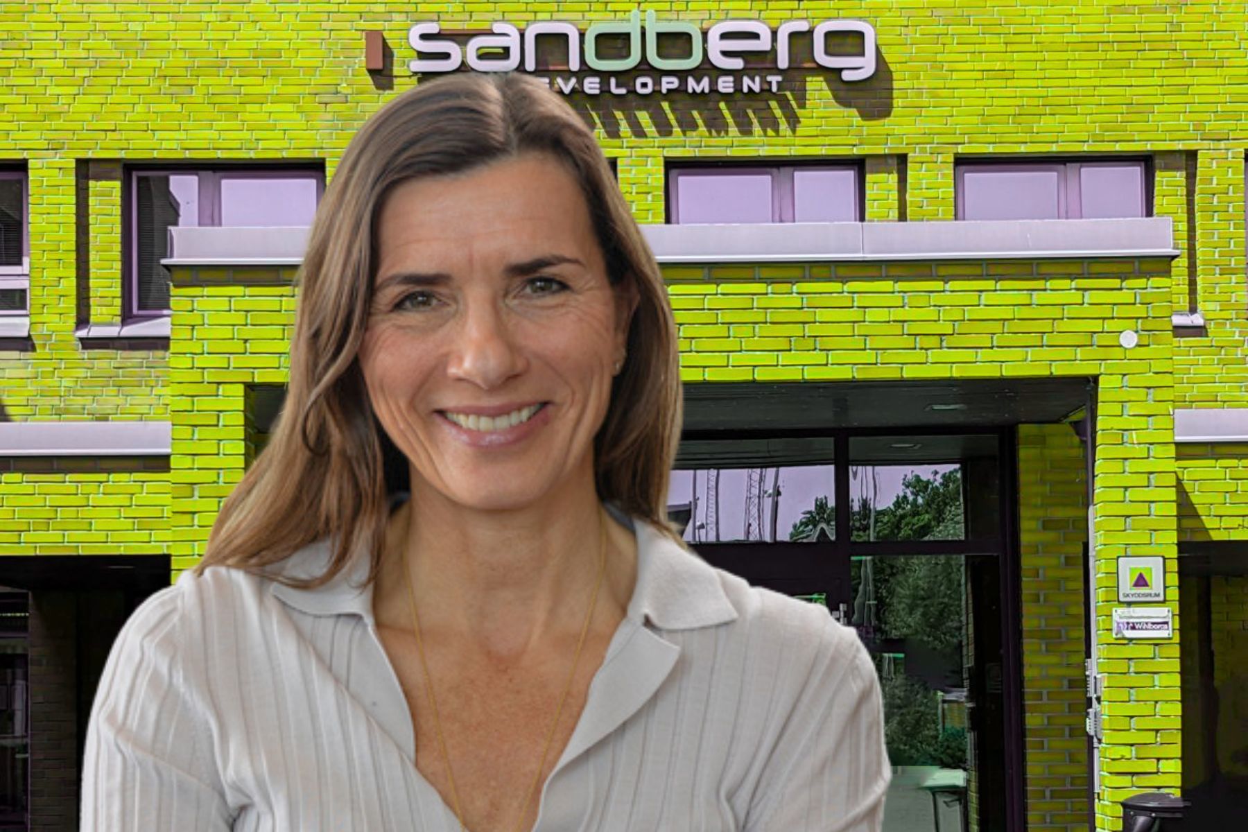 Lina Røbekk Olsen, head of corporate development at Sandberg Developments. Credit: Press photo/Impact Loop collage