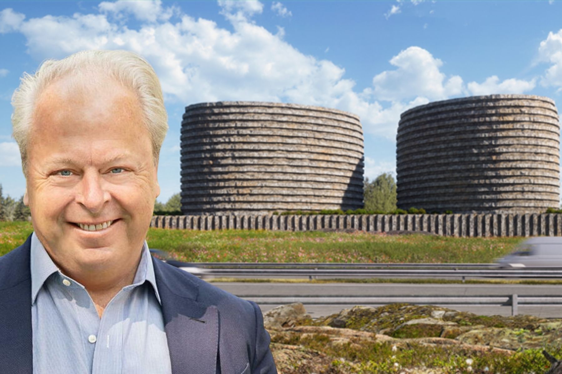 Mattias Åström, grundare och vd på Evroc som bygger datacenter i sten utanför Arlanda. Foto: Pressbilder (montage).