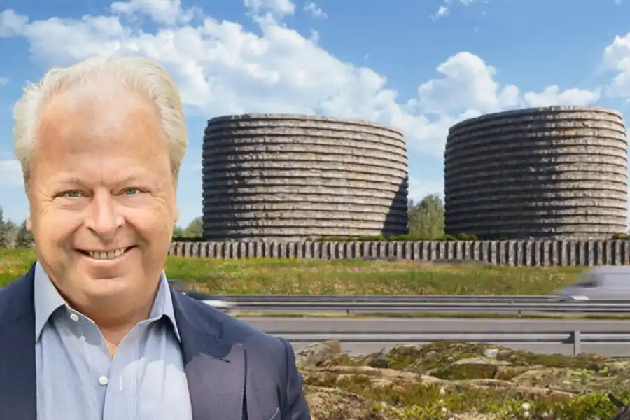 Mattias Åström, grundare och vd på Evroc som bygger datacenter i sten utanför Arlanda. Foto: Pressbilder (montage).
