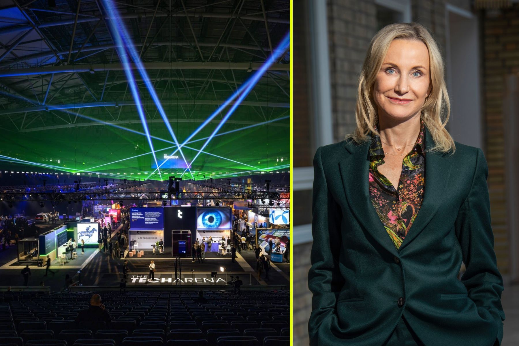 Pia Sandvik, vd på Teknikföretagen, och Techarena. Foto: pressbilder.