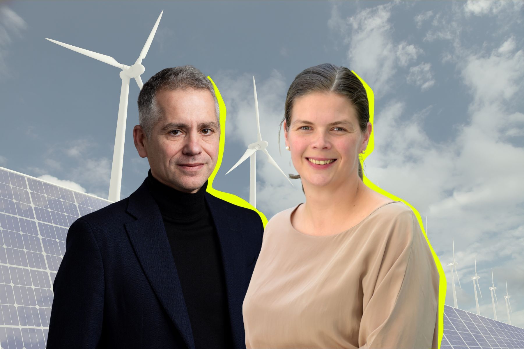 Future Energy Ventures managing partners Jan Lozek (left) and Veronique Hördemann. Press photos/Impact Loop mockup