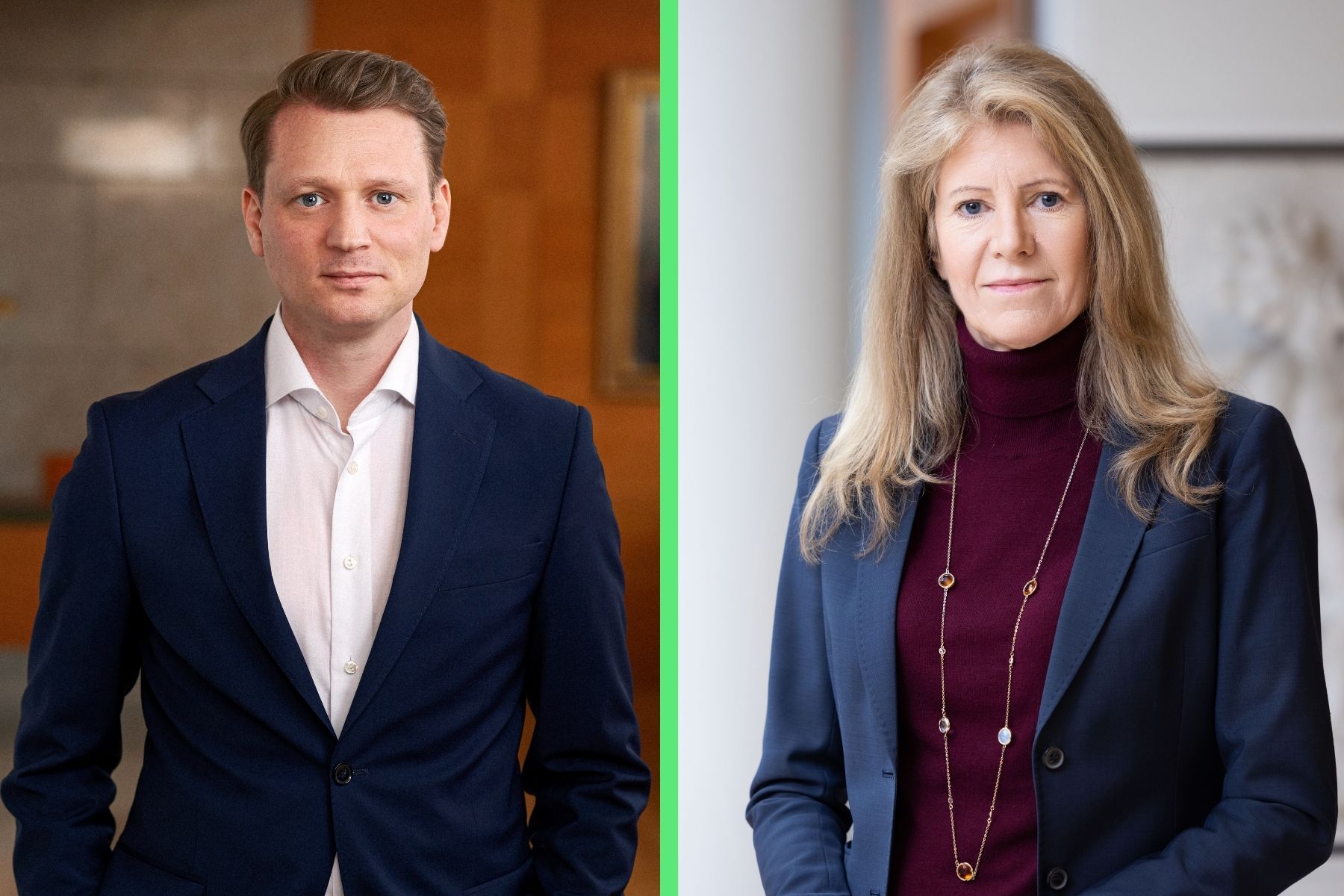 Erik Spector, chefekonom på Teknikföretagen och Kerstin Hallsten, chefsekonom på Industriarbetsgivarna. Foto: Pressbilder.